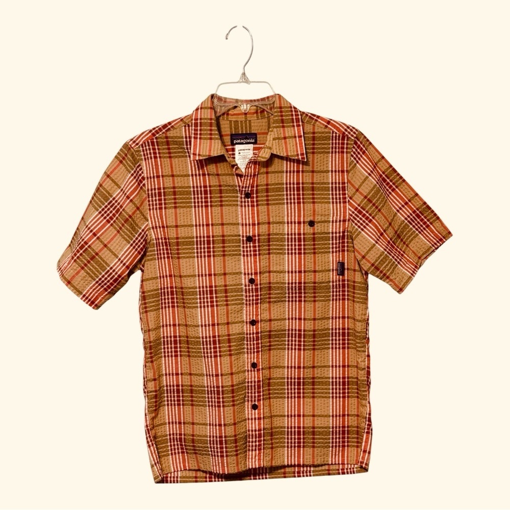 Patagonia Men's Multicolor Waffle Knit Plaid Short Sleeve Shirt XS